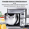 Планетарний міксер Sokany SC-623E 2000 Вт 10 л неіржавка сталь 6 швидкостей 3 насадки для тіста, фото 3