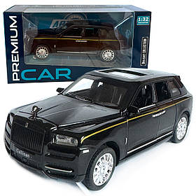 Машинка металева Rolls-Royce Cullinan ролс ройс чорний звук світло інерція відкр люк двері капот багажник 1:32,15*6,5*5,5см