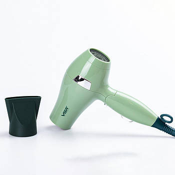 Фен для волосся VGR 1000 Вт з іонізацією 2 режими роботи концентратор зелений