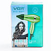 Фен для волосся VGR 1000 Вт з іонізацією 2 режими роботи концентратор зелений, фото 5