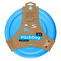 Игровая тарелка для апортировки PitchDog, диаметр 24 см голубой