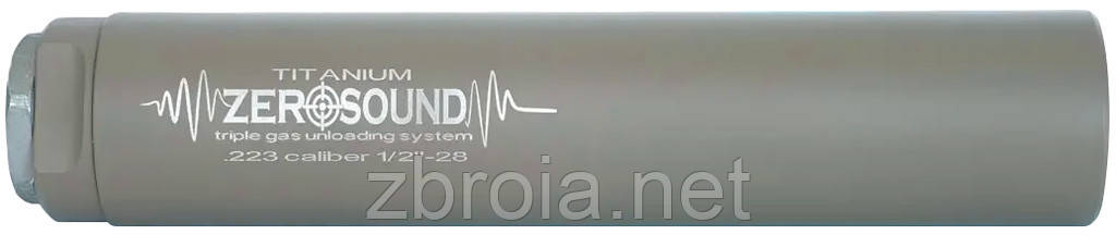 Глушник Zero Sound TITANium кал. 30. Резьба 5/8"-24 UNEF. Колір — Coyote tan