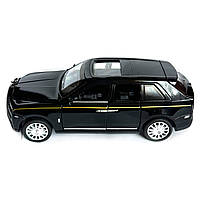 Машинка металева Rolls-Royce Cullinan ролс ройс чорний звук світло інерція відкр люк двері капот багажник 1:32,15*6,5*5,5см, фото 3