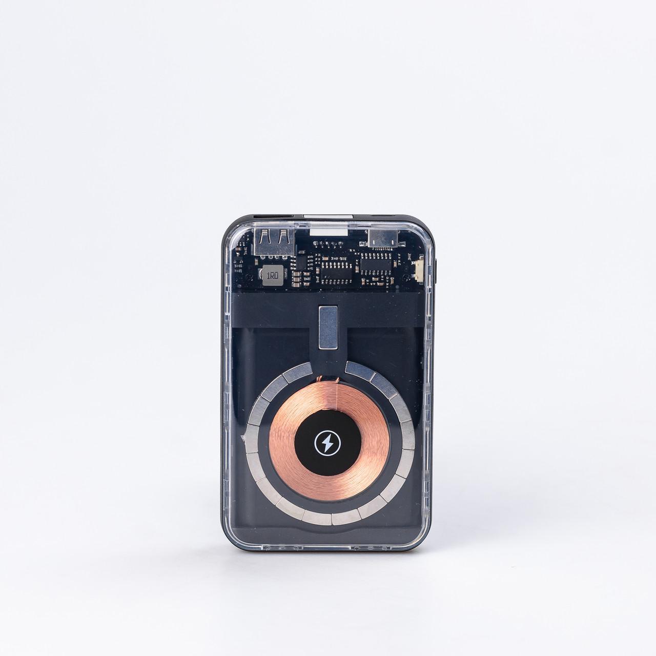 Повербанк 10000 mAh бездротова зарядка USB Type-C Micro USB з індикатором і захистом, фото 1