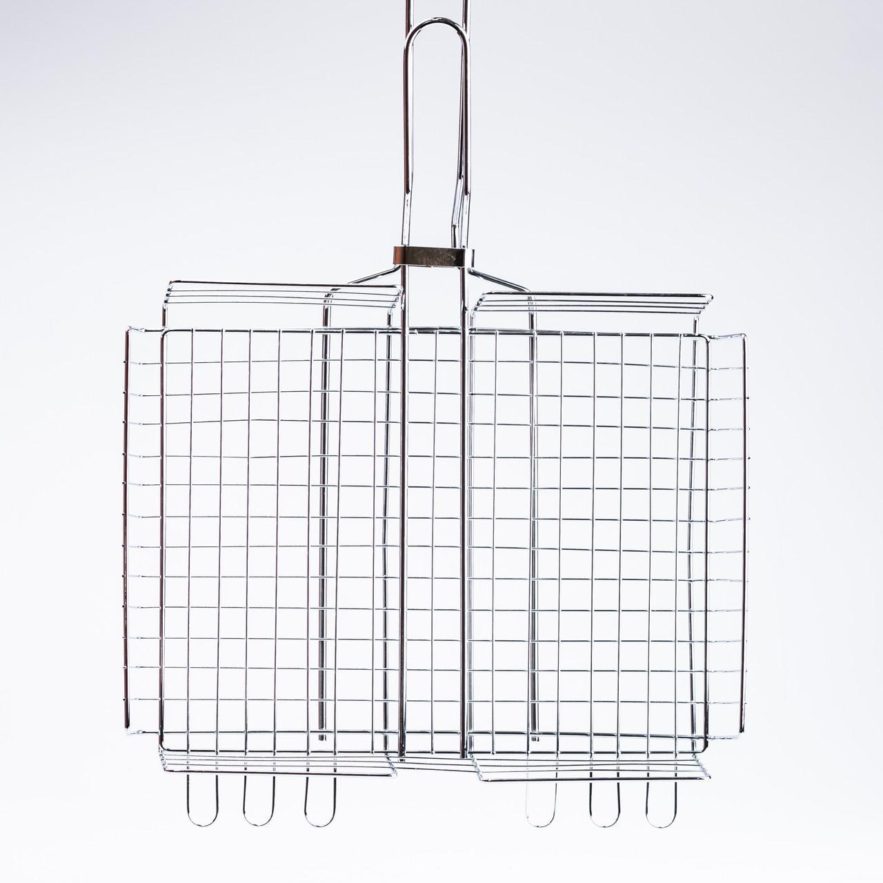 Решітка для гриля й барбекю з хромованої сталі компактна легка для пікніка та походу, фото 1