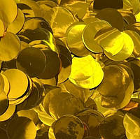 Конфеті кружечки маленькі Золоті 15 мм 50 г
