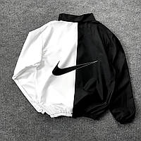 Куртка ветровка найк повседневная стильная, брендовая ветровка nike бело-черная куртка найк M