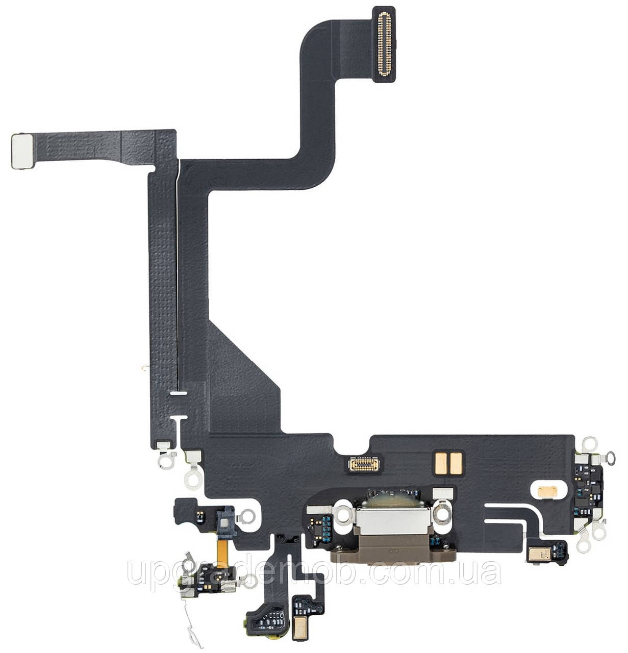 Шлейф iPhone 13 Pro з роз'ємом зарядки з мікрофонами золотистий оригінал, фото 1