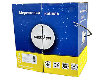 Кабель вита пара UTP 5e зовнішня Eurosat 4х2х0.5, мідна,305м