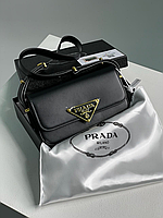 Модная кожаная сумка Prada Leather Shoulder Bag Прада, сумка на ремешке, сумки кросс боди, сумка на плечо