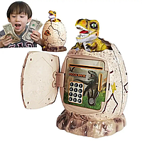 Електронна скарбничка сейф із нічником Яйце динозавра з кодовим замком і відбитком пальця для дітей