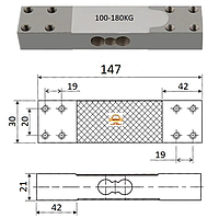 Тензодатчик Олимп 180кг (оригинал) №718,723,728,592 и т. д. датчик для весов 100кг, 150кг, Размер 146х30х23мм