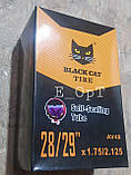 Антипрокольна камера 28×1.75/2.125 AV48 BLACK CAT. Камера 28 з гелем, фото 3