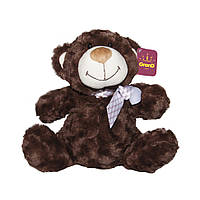 М'яка іграшка Ведмедик з бантом Grand 2502GMB коричневий, 25 см, World-of-Toys