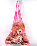 Еко сумка ручної роботи "Авоська" преміум малинова до 15 кг., фото 3