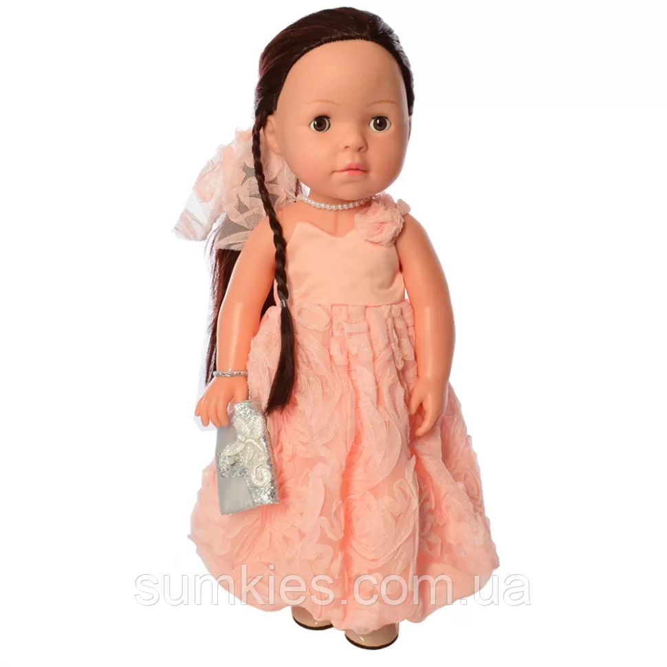 Лялька для дівчаток у платті, інтерактивна 13х41х20 см Limo Toy Рожевий (2000002421078)