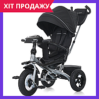 Велосипед коляска детский трехколесный с ручкой Turbo Trike MT 1007-1 черный