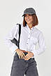 Укорочена жіноча сорочка з накладною кишенею — білий колір, L (є розміри), фото 2