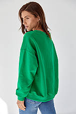Жіночий трикотажний світшот з яскравим принтом — зелений колір, M (є розміри), фото 2