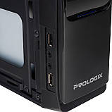Корпус Prologix E100 Slim 400W 8cm, 2хUSB2.0, Black Black DS, фото 11
