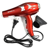 Фен для волос Gemei GM-1705 с концентратором, Электрофен для сушки и укладки волос 1500вт Красный