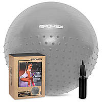 Гімнастичний м'яч для спорту з насосом 55х55 см Spokey Сірий (2000002088844)