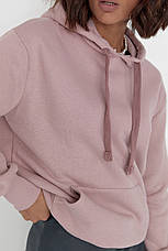 Жіноче тепле худі з кишенею спереду — лавандовий колір, M/L (є розміри), фото 2