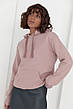 Жіноче тепле худі з кишенею спереду — лавандовий колір, M/L (є розміри), фото 4