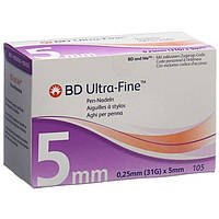 Інсулінові голки для шприц-ручок Becton Dickinson BD Ultra-Fine 0.25mm x 5mm (31G)