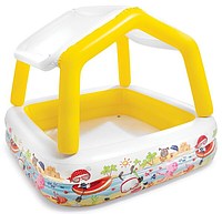 Детский надувной бассейн со съемным крышем 157х122 см Intex Желтый (2000002413639)