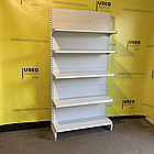 Односторонні торгові стелажі INTRAC 2100x1000 з металевими посиленими полицями для магазина, фото 5