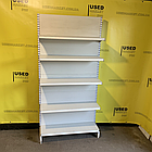 Односторонні торгові стелажі INTRAC 2100x1000 з металевими посиленими полицями для магазина, фото 6