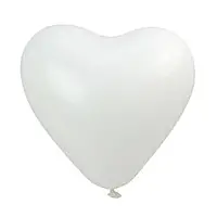 Arpex Шары-сердечки белые 28 см 100 шт. (7496567)