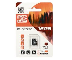 Картка пам'яті microSDHC 16 Гб Class 10 (UHS-1) Mibrand