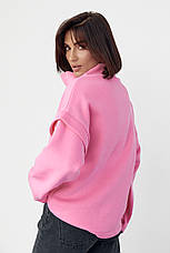Теплий світшот зі шнурівкою на горловині — рожевий колір, M (є розміри), фото 2