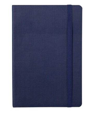 Блокнот А5 96арк., в клітинку, на гумці, гнучка обкладинка, штучна шкіра Buromax Color Tunes синій