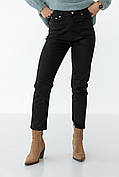 Жіночі базові джинси мом — чорний колір, 38р (є розміри)