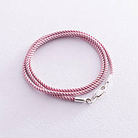 Шелковый розовый шнурок с гладкой застежкой (2мм) 18402 Оникс 45 TO, код: 6735318
