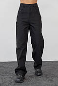 Широкі джинси із завищеною талією — чорний колір, 34р (є розміри)