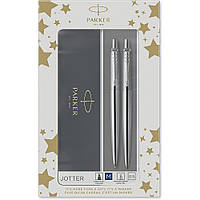 Набор Parker Jotter Stainless Steel CT BP+PCL, шариковая ручка + карандаш механический в подар.коробке