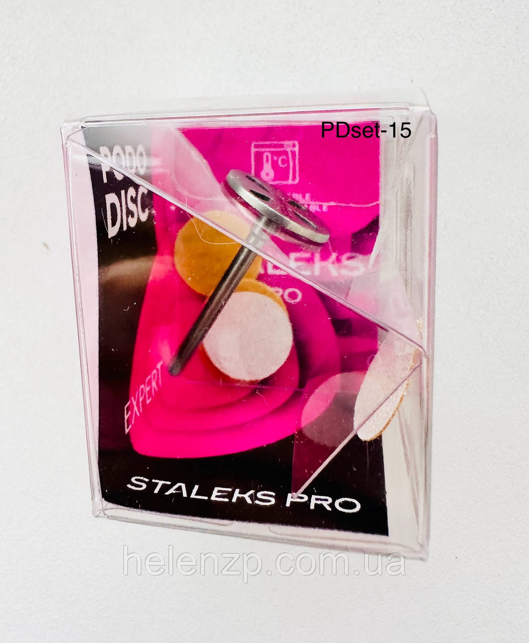STALEKS Педикюрний диск PRO, S розмір, 15 мм у комплекті зі змінним файлом 5 шт.1808.<PDset-15]
