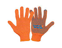Перчатки трикотажные MASTERTOOL STANDART ПВХ-точка 70% хлопок/30% полиэстер 10 кл 2 нити 40 гр оранжево-синие