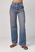 Жіночі джинси Straight з фігурною кокеткою — синій колір, 42р (є розміри)
