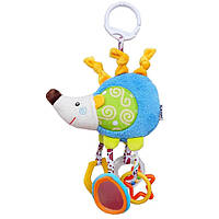 Дитяча брязкальце-підвіска тварина м'яка з прорізувачем і дзеркалом (лежачи) 10х5х28 см A-Toys Різнобарвний