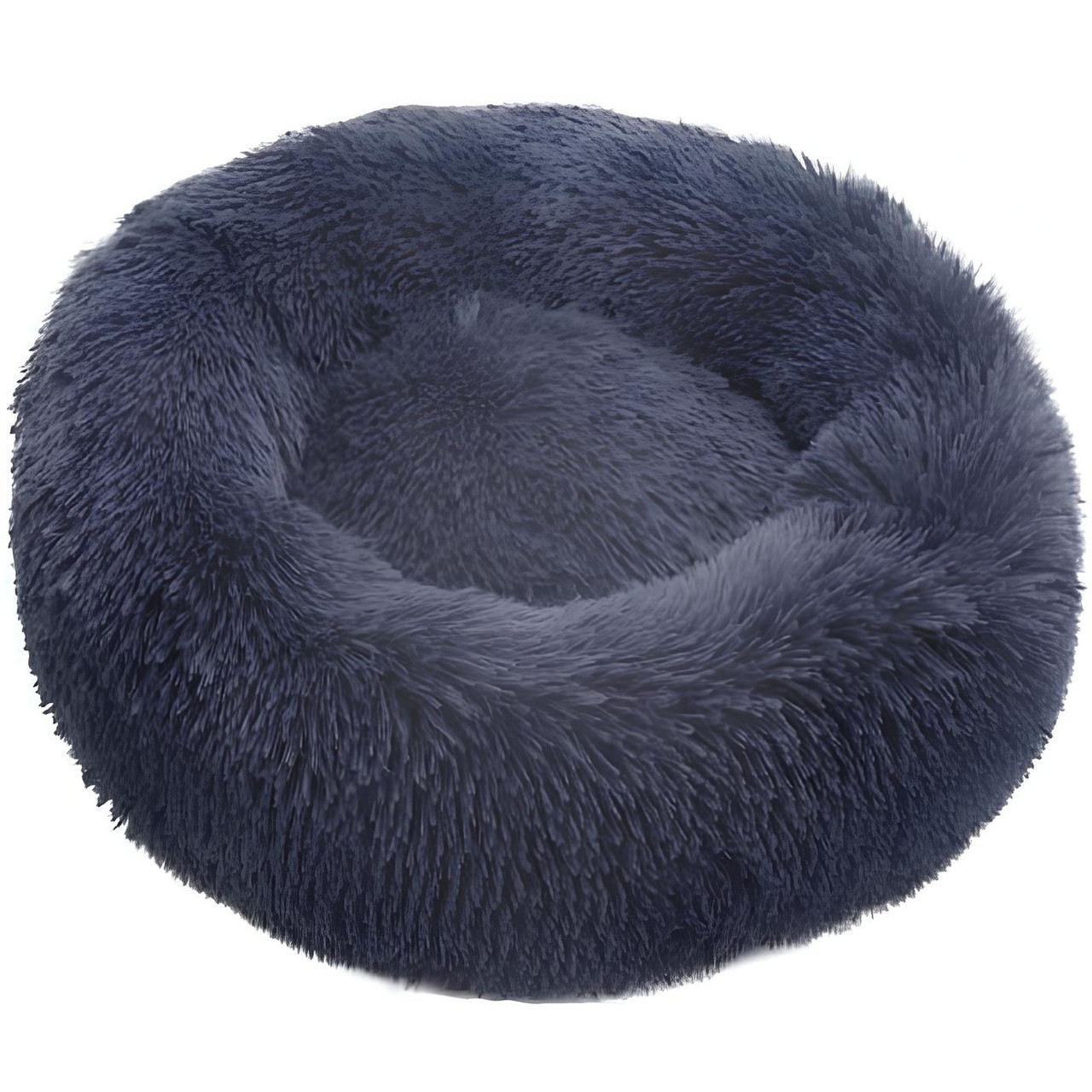 М’яка лежанка для тварин RESTEQ 100 см — кругле ліжко для собак та котів, затишний плюшевий лежак з бортиками для сну та