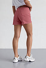 Джинсові шорти з поясом NEW LENZA — персиковий колір, 29р (є розміри), фото 2