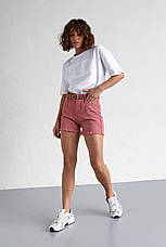 Джинсові шорти з поясом NEW LENZA — персиковий колір, 29р (є розміри), фото 3