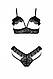 Еротичний комплект Passion DOLLY SET, XXL/XXXL, black, з відкритими чашками, фото 4