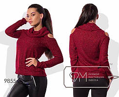 Зручний жіночий светр туніка щільного в'язання норма та напівбатал