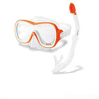 Набор для подводного плавания маска + трубка 50х22х9 см Intex Бело-оранжевый (2000002816553)